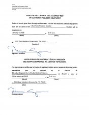 OFFICE OF THE ELECTIONS ADMINISTRATOR PUBLIC NOTICE OF TEST OF AUTOMATIC TABULATING EQUIPMENT