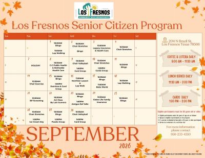 Your Health Matters- City of Los Fresnos September Calendar 