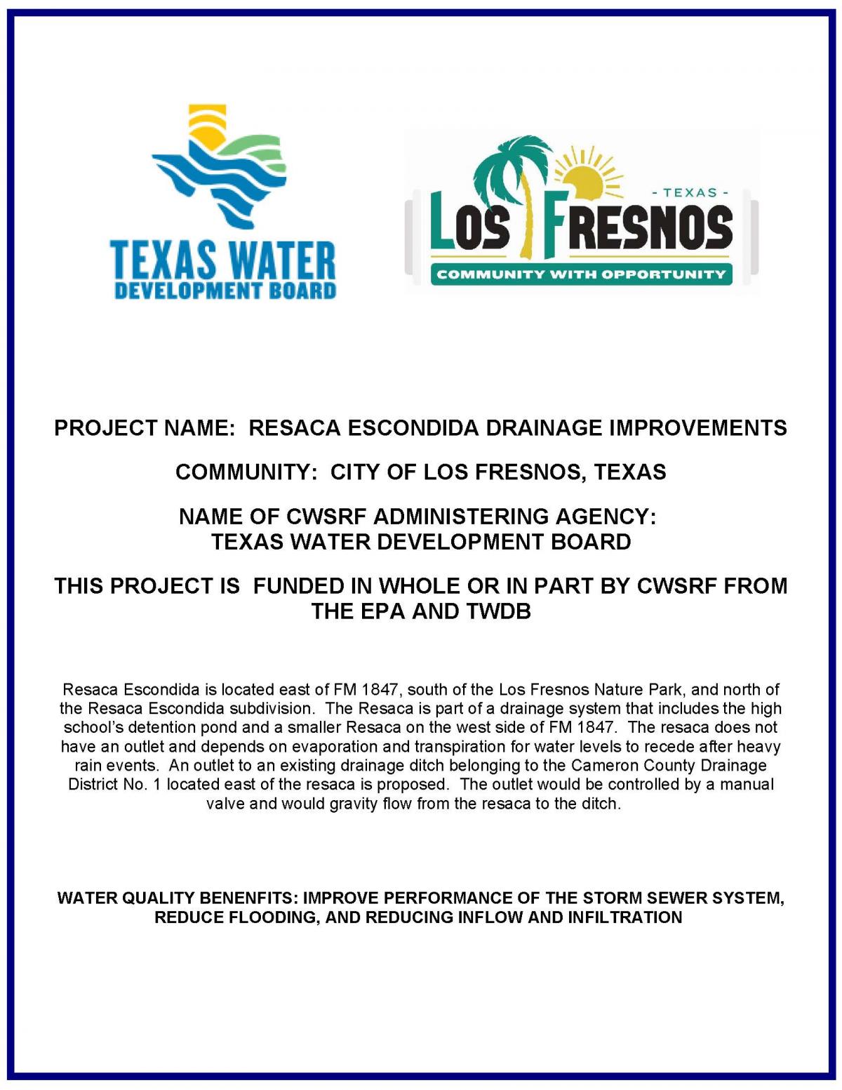  Resaca Escondida Drainage Improvements Project